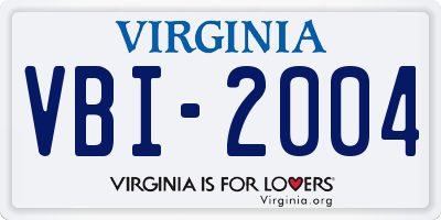VA license plate VBI2004