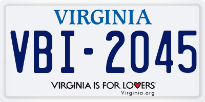 VA license plate VBI2045