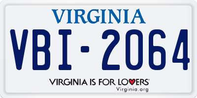 VA license plate VBI2064