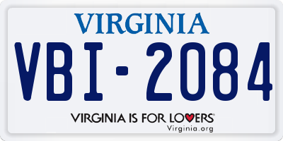 VA license plate VBI2084