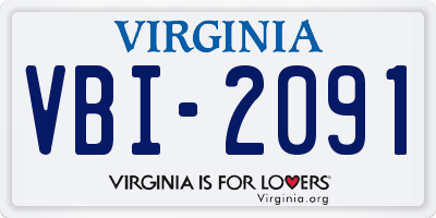 VA license plate VBI2091