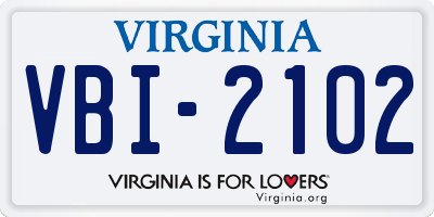 VA license plate VBI2102