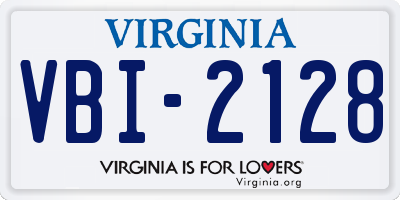 VA license plate VBI2128