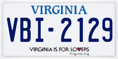 VA license plate VBI2129
