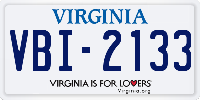 VA license plate VBI2133
