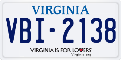 VA license plate VBI2138