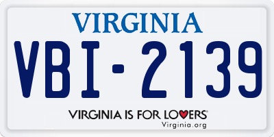 VA license plate VBI2139
