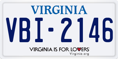 VA license plate VBI2146
