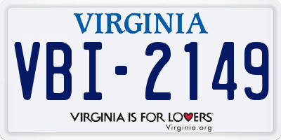 VA license plate VBI2149