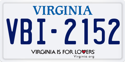 VA license plate VBI2152
