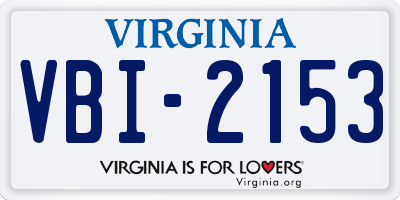 VA license plate VBI2153