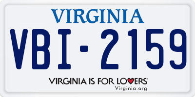 VA license plate VBI2159