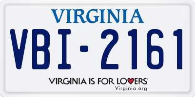 VA license plate VBI2161