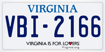 VA license plate VBI2166