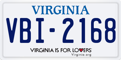 VA license plate VBI2168