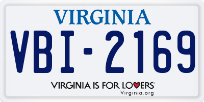 VA license plate VBI2169