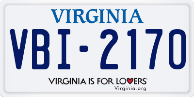 VA license plate VBI2170