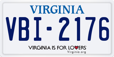 VA license plate VBI2176