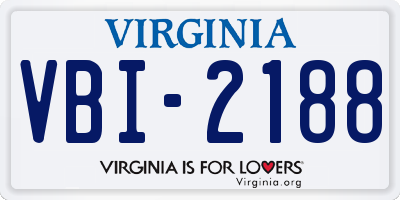 VA license plate VBI2188