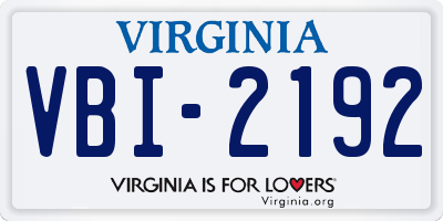 VA license plate VBI2192