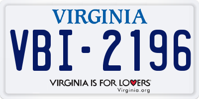 VA license plate VBI2196