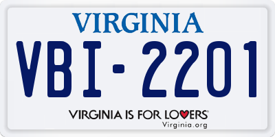VA license plate VBI2201