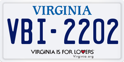 VA license plate VBI2202