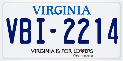 VA license plate VBI2214