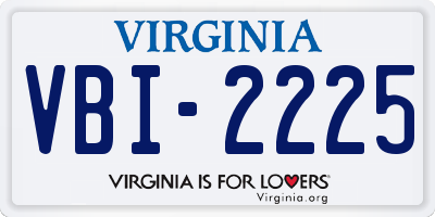 VA license plate VBI2225
