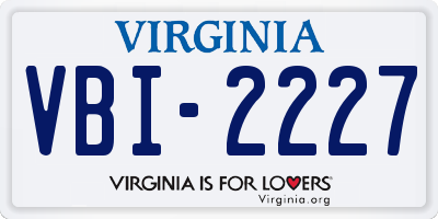 VA license plate VBI2227