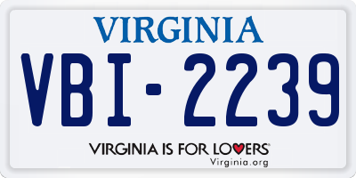VA license plate VBI2239