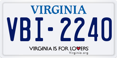 VA license plate VBI2240