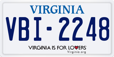 VA license plate VBI2248