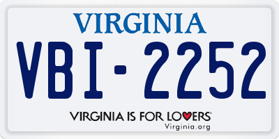 VA license plate VBI2252