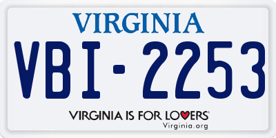 VA license plate VBI2253