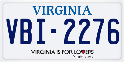 VA license plate VBI2276