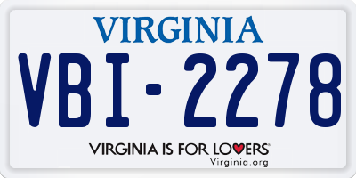 VA license plate VBI2278