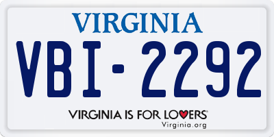 VA license plate VBI2292