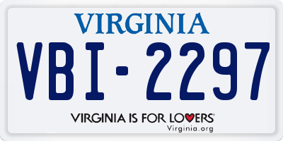 VA license plate VBI2297