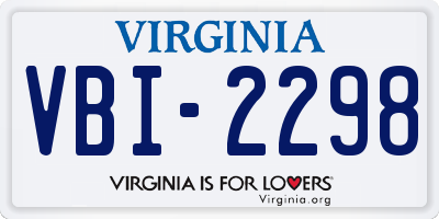 VA license plate VBI2298