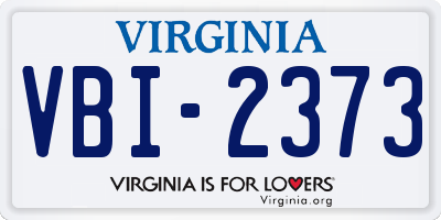 VA license plate VBI2373