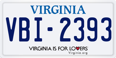 VA license plate VBI2393