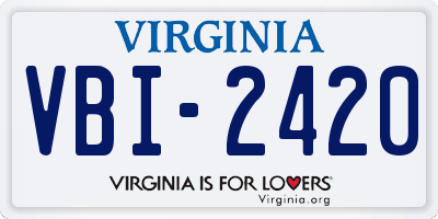 VA license plate VBI2420