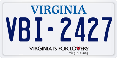 VA license plate VBI2427