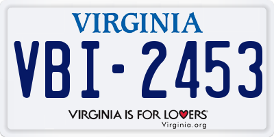 VA license plate VBI2453