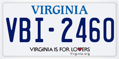 VA license plate VBI2460
