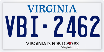 VA license plate VBI2462