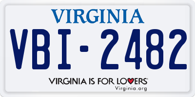 VA license plate VBI2482