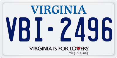VA license plate VBI2496