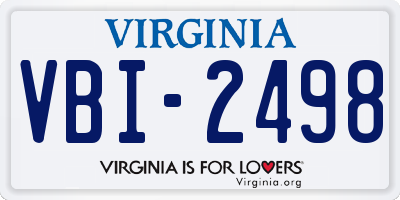 VA license plate VBI2498
